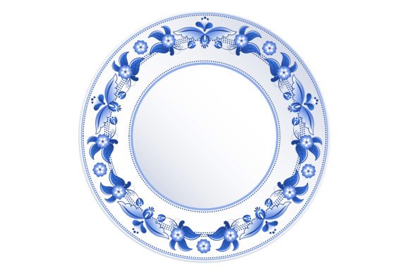 Classic White Plate with Blue Decorative: Design Versatility