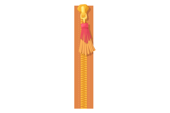 Closed Zipper Teeth with Decorative Gold: A Visual Asset