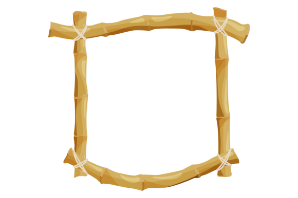 Decorative Bamboo Border: Natural Wooden Style