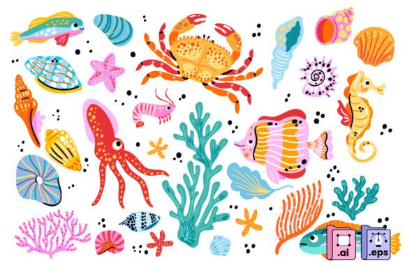 Decorative Marine Life Elements for Ocean Design