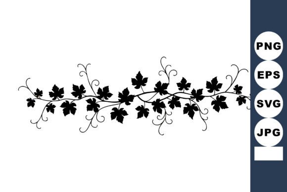 Elegant Black Grapevine Decorative Border with L