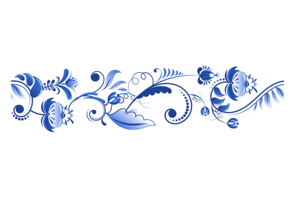 Elevate Designs with Blue Floral Ornaments