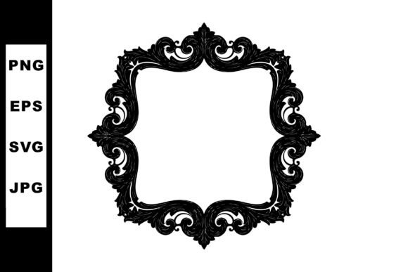 Elevate Your Designs with an Ornate Decorative Black Vintage Frame