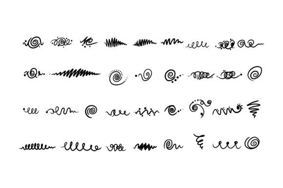Elevate Your Designs with Decorative Hand-drawn Swirls and Lines I