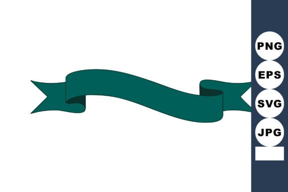 Elevating Design Projects with a Decorative Green Ribbon Banner with Curl