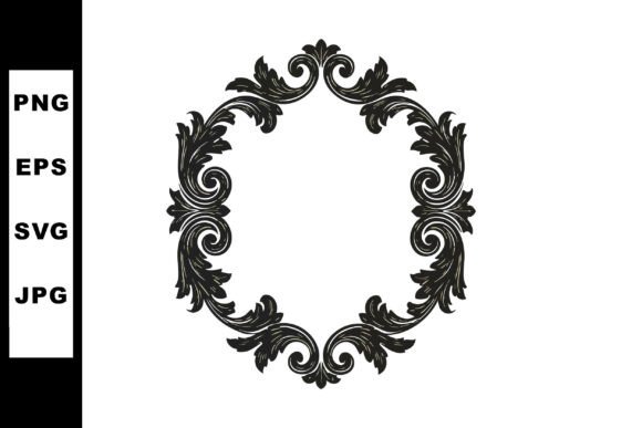 Elevating Design Projects with a Decorative Vintage Floral Frame with Ornate Swirls