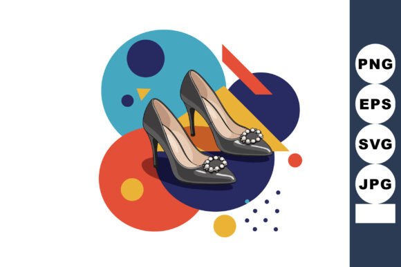 Elevating Design: The Versatility of High Heel Shoes with Decorative Buckle O Vector Art