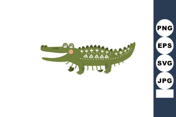 Evaluating the Crocodile Animal with Decorative Pattern for Creative Projects