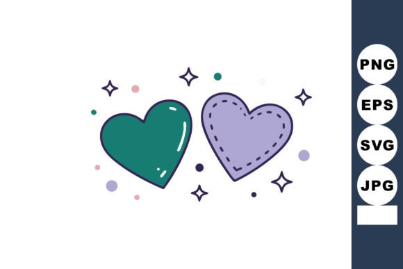 Evaluating the Two Decorative Hearts Vector with Stars for Creative Projects