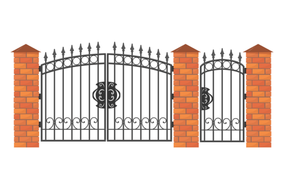 Integrating Antique Decorative Gates in Brick Barriers into Design Workflows