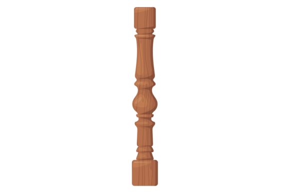 Ornate Wooden Banister Elements for Design