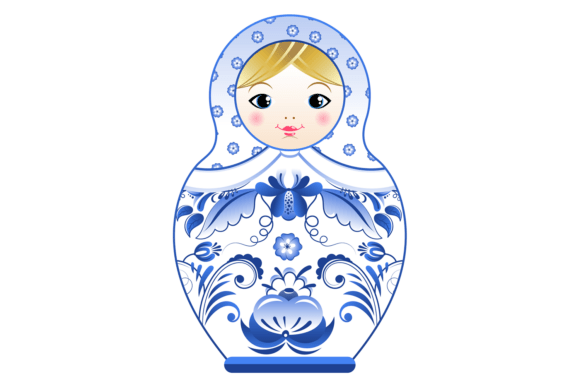 The Artistry and Utility of the Russian Doll with Decorative Blue Ornament