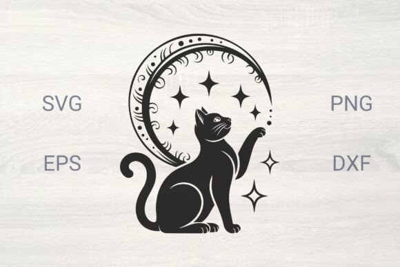 Unlocking Whimsy: A Guide to the Decorative Moon with Black Cat SVG