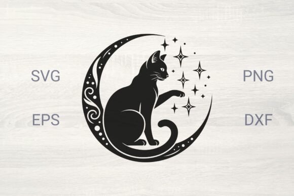Unlocking Whimsy: Creative Applications for the Decorative Moon with Black Cat and Stars